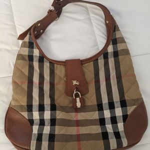Used  Authentic Burberry Hobo Handbag